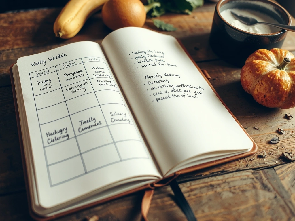 Carnet de notes avec planning hebdomadaire