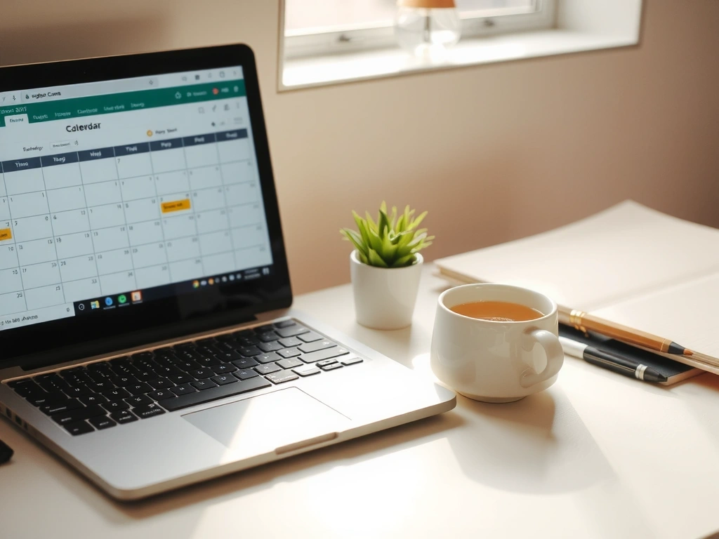 Espace de travail minimaliste prêt à l'action